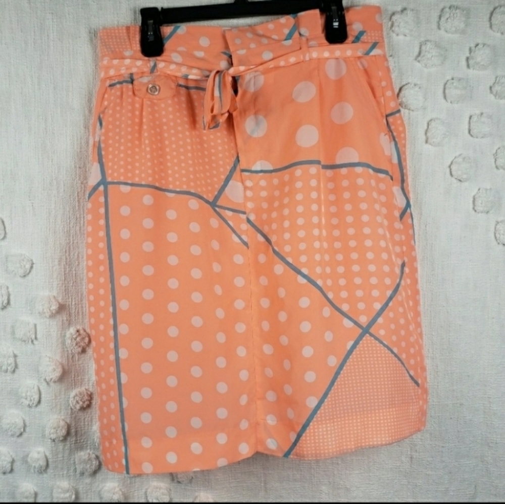 Downeast Retro Orange and White Dot Skirt
